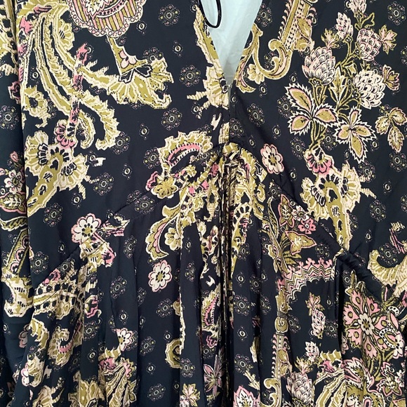 Free People Long Sleeve V Neck Mini Dress - Picture 4 of 4